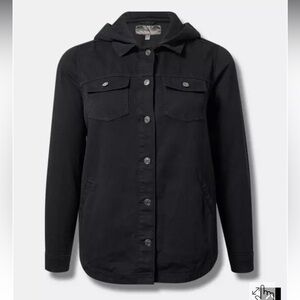 Torrid Black Denim Hooded Shacket